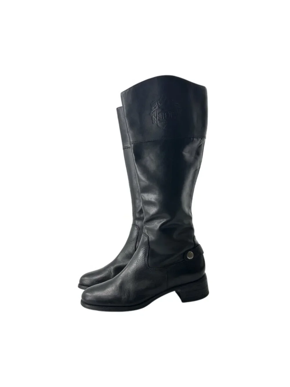 Etienne Aigner Womans Leather Boots Sz 9 Medium Knee High Boots Full Zip Side